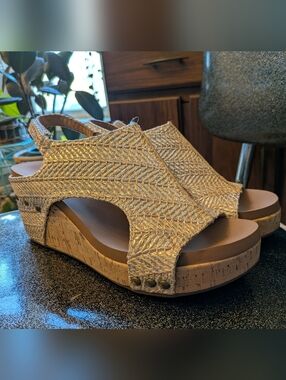 Corky's Open Toe Sparkle Sandals Size 8
